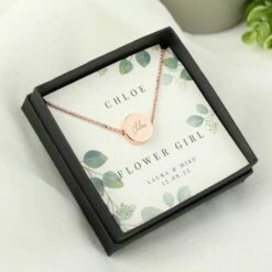 Personalised Botanical Sentiment Rose Gold Tone Necklace And Box -PERSONALISE STORE p0512ae55 2