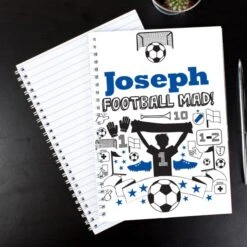 Personalised Football A5 Notebook -PERSONALISE STORE p0512k86 2