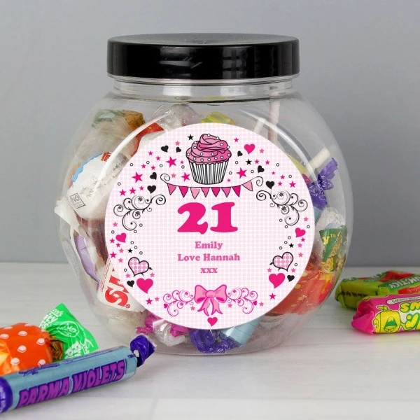 Personalised Birthday Big Age Sweet Jar 1 Personalised Birthday Big Age Sweet Jar