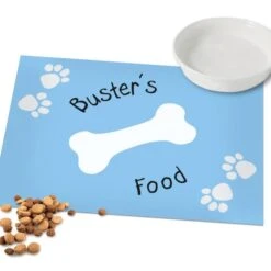 Personalised Blue Paw Print Dog Pet Bowl Mat 5 Personalised Blue Paw Print Dog Pet Bowl Mat -PERSONALISE STORE p0512q39 2