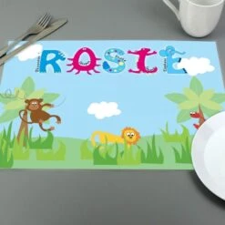 Personalised Blue Animal Alphabet Placemat 10 Personalised Blue Animal Alphabet Placemat -PERSONALISE STORE p0512q44 3