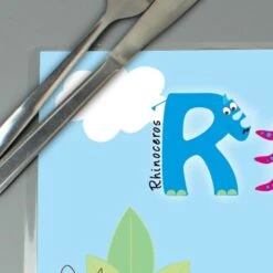 Personalised Blue Animal Alphabet Placemat 13 Personalised Blue Animal Alphabet Placemat -PERSONALISE STORE p0512q44 6