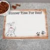 Personalised Scribble Dog Pet Bowl Mat