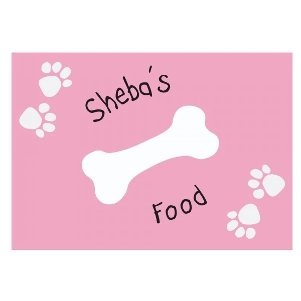 Personalised Pink Paw Print Dog Placemat 2 Personalised Pink Paw Print Dog Placemat - Image 2