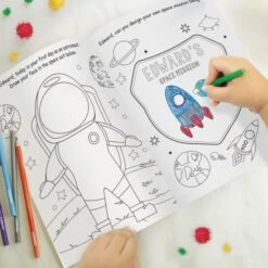 Personalised Space Colouring Book With Pencil Crayons 5 Personalised Space Colouring Book With Pencil Crayons -PERSONALISE STORE p0512u78 2