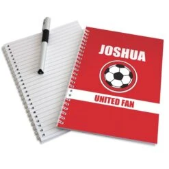 Personalised Red Football Fan A5 Notebook -PERSONALISE STORE p0512w16 2