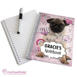Personalised Rachael Hale Doodle Pug A5 Notebook -PERSONALISE STORE p0512z56 2