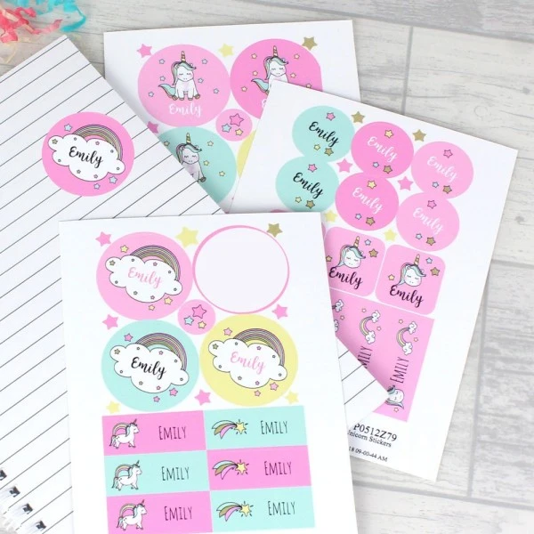Personalised Baby Unicorn Sticker Set 4 Personalised Baby Unicorn Sticker Set - Image 4