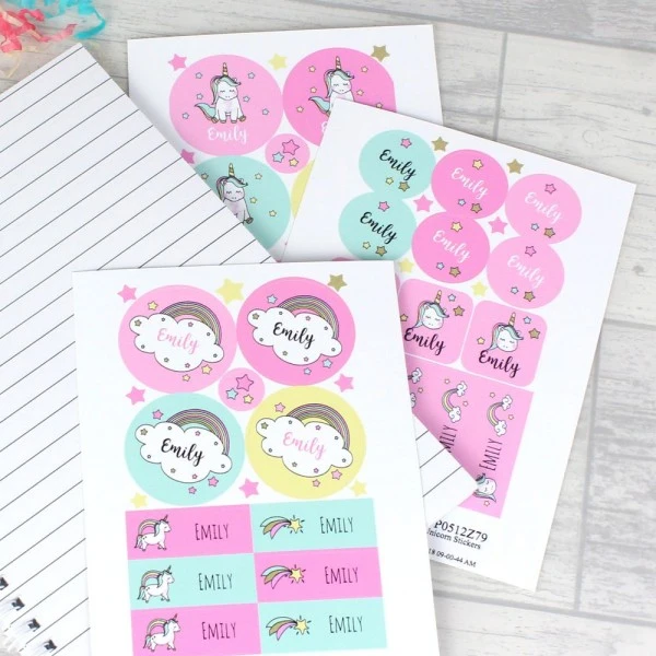 Personalised Baby Unicorn Sticker Set 5 Personalised Baby Unicorn Sticker Set - Image 5