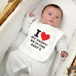Personalised I HEART 0-3 Months Baby Bib -PERSONALISE STORE p0710d33 2