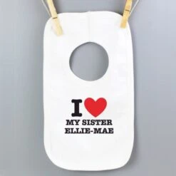 Personalised I HEART 0-3 Months Baby Bib -PERSONALISE STORE p0710d33 4