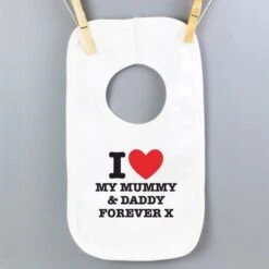 Personalised I HEART 0-3 Months Baby Bib -PERSONALISE STORE p0710d33 5