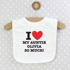 Personalised I HEART 0-3 Months Baby Bib -PERSONALISE STORE p0710d33 6