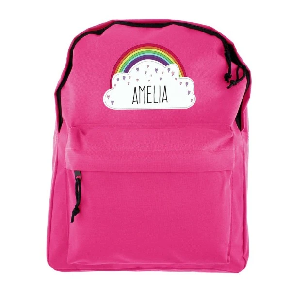 Personalised Rainbow Pink Backpack 2 Personalised Rainbow Pink Backpack - Image 2