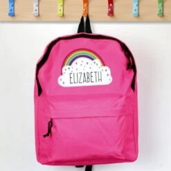 Personalised Rainbow Pink Backpack 8 Personalised Rainbow Pink Backpack -PERSONALISE STORE p0710g89 3