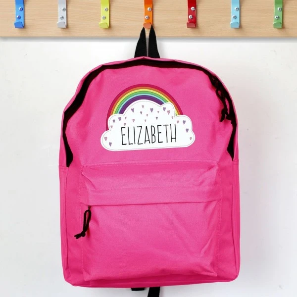 Personalised Rainbow Pink Backpack 4 Personalised Rainbow Pink Backpack - Image 4