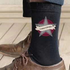 Personalised Star Men's Socks -PERSONALISE STORE p0710h77 2