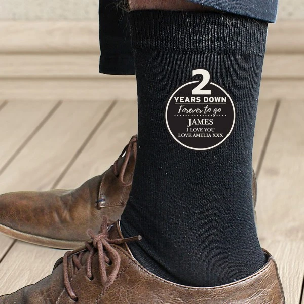 Personalised 2nd Anniversary Mens Socks 1 Personalised 2nd Anniversary Mens Socks