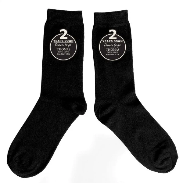 Personalised 2nd Anniversary Mens Socks 2 Personalised 2nd Anniversary Mens Socks - Image 2