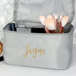 Personalised Gold Name Grey Toiletry Bag -PERSONALISE STORE p0710i30 3