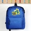 Personalised Digger Blue Backpack