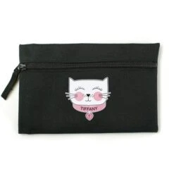 Personalised Cute Cat Black Pencil Case 9 Personalised Cute Cat Black Pencil Case -PERSONALISE STORE p0710j18 4