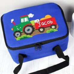 Personalised Tractor Blue Lunch Bag 9 Personalised Tractor Blue Lunch Bag -PERSONALISE STORE p0710j23 4