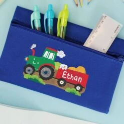 Personalised Tractor Blue Pencil Case -PERSONALISE STORE p0710j24 3