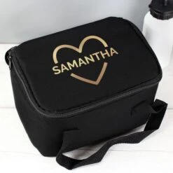 Personalised Gold Heart Black Lunch Bag -PERSONALISE STORE p0710j29 5