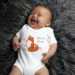 Personalised Mummy And Me Fox 0-3 Months Baby Vest -PERSONALISE STORE p0710j44 3