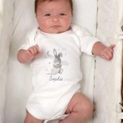 Personalised Baby Bunny 0-3 Months Baby Vest -PERSONALISE STORE p0710j47 2