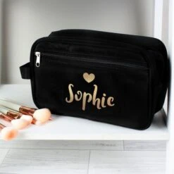 Personalised Gold Name Black Toiletry Bag -PERSONALISE STORE p0710j54 2