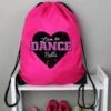 Personalised "Live To Dance" Pink Kit Bag