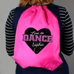 Personalised "Live To Dance" Pink Kit Bag -PERSONALISE STORE p0710j56 2