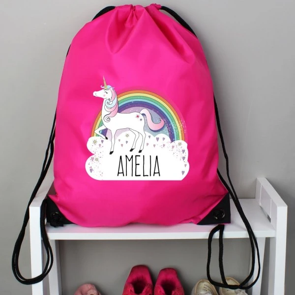 Personalised Unicorn Pink Kit Bag 1 Personalised Unicorn Pink Kit Bag
