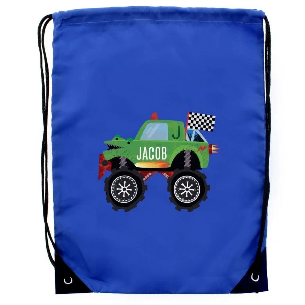 Personalised Monster Truck Blue Kit Bag 2 Personalised Monster Truck Blue Kit Bag - Image 2