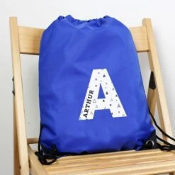 Personalised Initial Blue Kit Bag -PERSONALISE STORE p0710j69 2