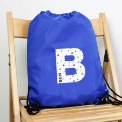 Personalised Initial Blue Kit Bag -PERSONALISE STORE p0710j69 6