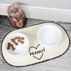 Personalised Love Heart Microfibre Pet Bowl Mat -PERSONALISE STORE p0710k13 3
