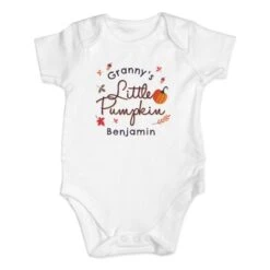 Personalised Little Pumpkin Baby Vest -PERSONALISE STORE p0710k51 2