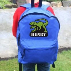 Personalised Dinosaur Blue Backpack -PERSONALISE STORE p0710k94 2