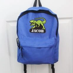 Personalised Dinosaur Blue Backpack -PERSONALISE STORE p0710k94 3