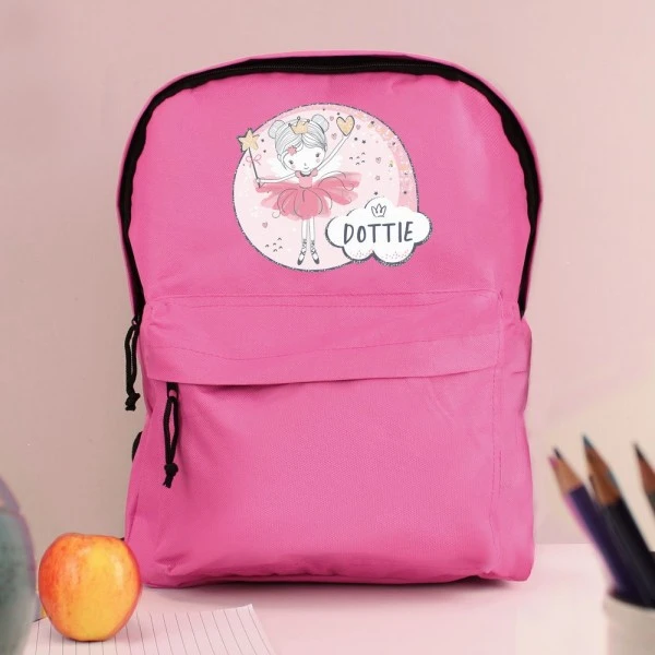 Personalised Fairy Pink Backpack 1 Personalised Fairy Pink Backpack