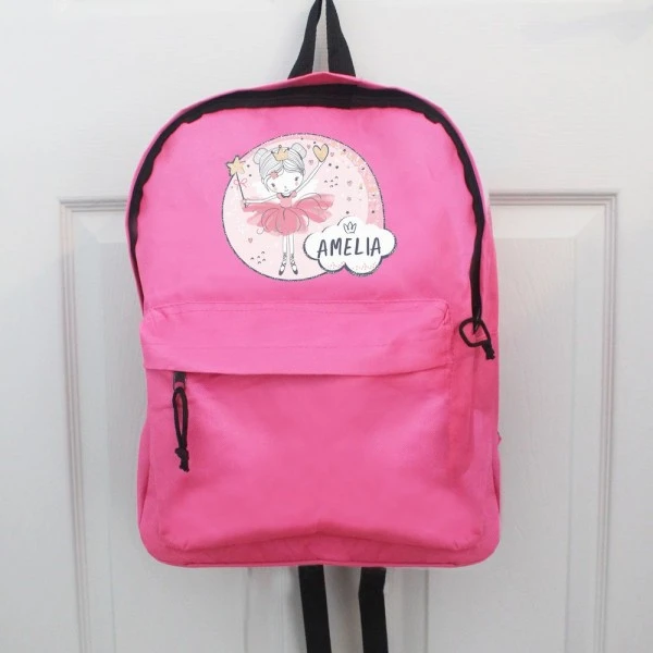 Personalised Fairy Pink Backpack 2 Personalised Fairy Pink Backpack - Image 2