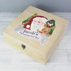 Personalised Colourful Santa Large Wooden Christmas Eve Box 7 Personalised Colourful Santa Large Wooden Christmas Eve Box -PERSONALISE STORE p071172 2