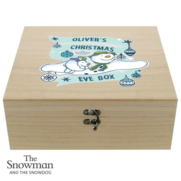Personalised The Snowman And The Snowdog Large Wooden Christmas Eve Box 4 Personalised The Snowman And The Snowdog Large Wooden Christmas Eve Box - Image 4