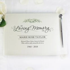 Personalised In Loving Memory Hardback Guest Book & Pen