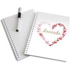 Personalised Confetti Hearts A5 Notebook -PERSONALISE STORE p0712a42 3