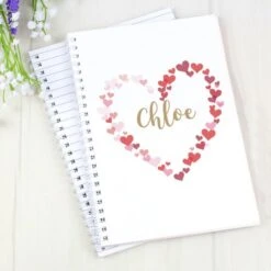 Personalised Confetti Hearts A5 Notebook -PERSONALISE STORE p0712a42 4