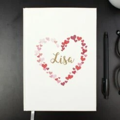Personalised Confetti Hearts A5 Notebook -PERSONALISE STORE p0712a42 6